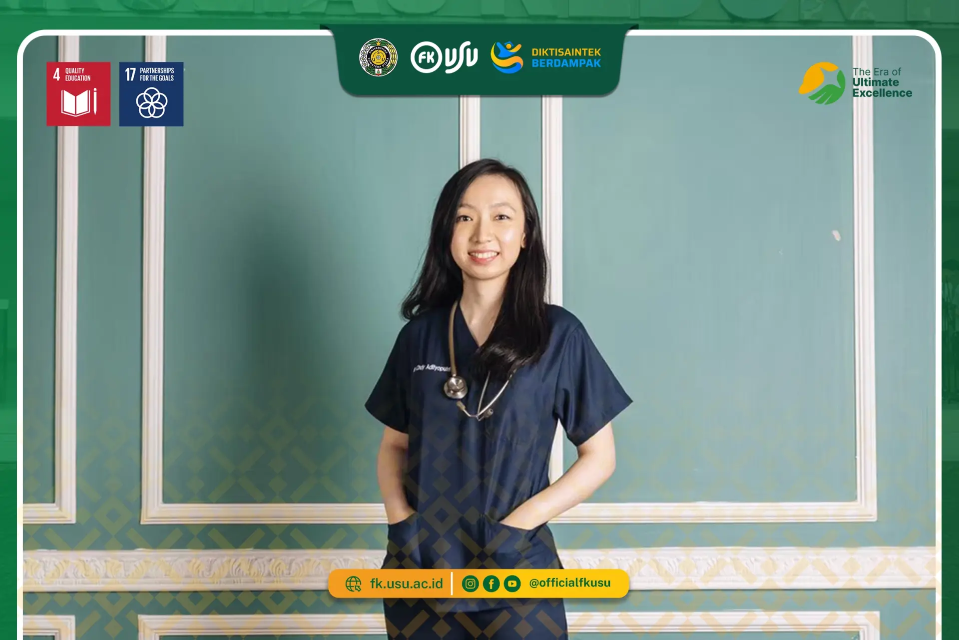 dr. Cindy Adityoputri, Pediatric Resident Fakultas Kedokteran USU, Terpilih sebagai ASEAN Scholarship Winner 2026